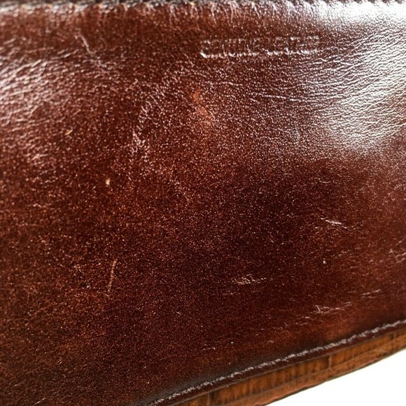 Fossil Vintage Brown Leather Reptile Print Wallet - Picture 11 of 12